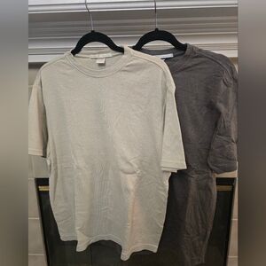 Men's Perry Ellis Short Sleeve T-Shirt Duo - Cream and Gray